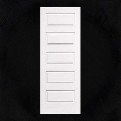 Slab: Rockport Primed Molded 5-Panel Equal Raised Squaretop Smooth Hollow Core Slab 1 3/8"
