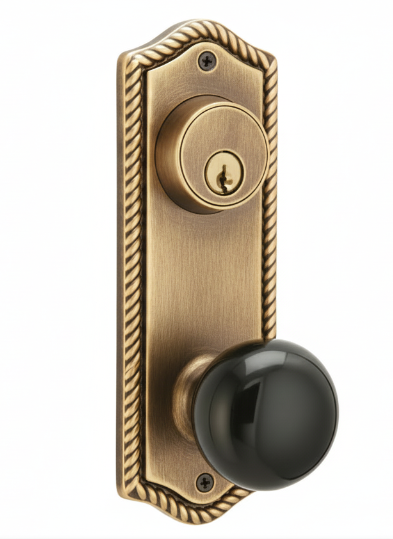 Emtek 7090 Passage Single Keyed Sideplate Lockset Rope 3-5/8