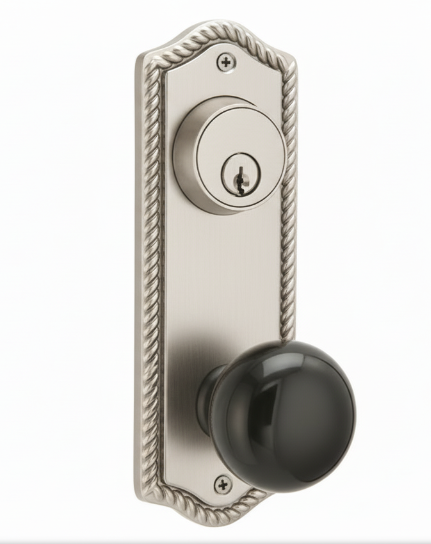 Emtek 7090 Passage Single Keyed Sideplate Lockset Rope 3-5/8