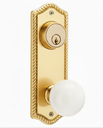 Emtek 7090 Passage Single Keyed Sideplate Lockset Rope 3-5/8