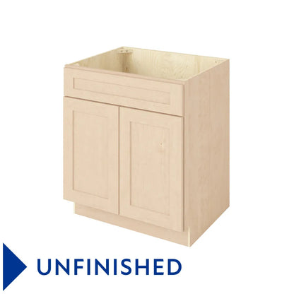 Hardware Resources: 30" Sink Base 2 Doors-1 False Front - Unfinished