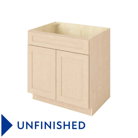 Hardware Resources: 33" Sink Base 2 Doors-1 False Front - Unfinished