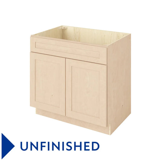 Hardware Resources: 36" Sink Base 2 Doors-1 False Front - Unfinished