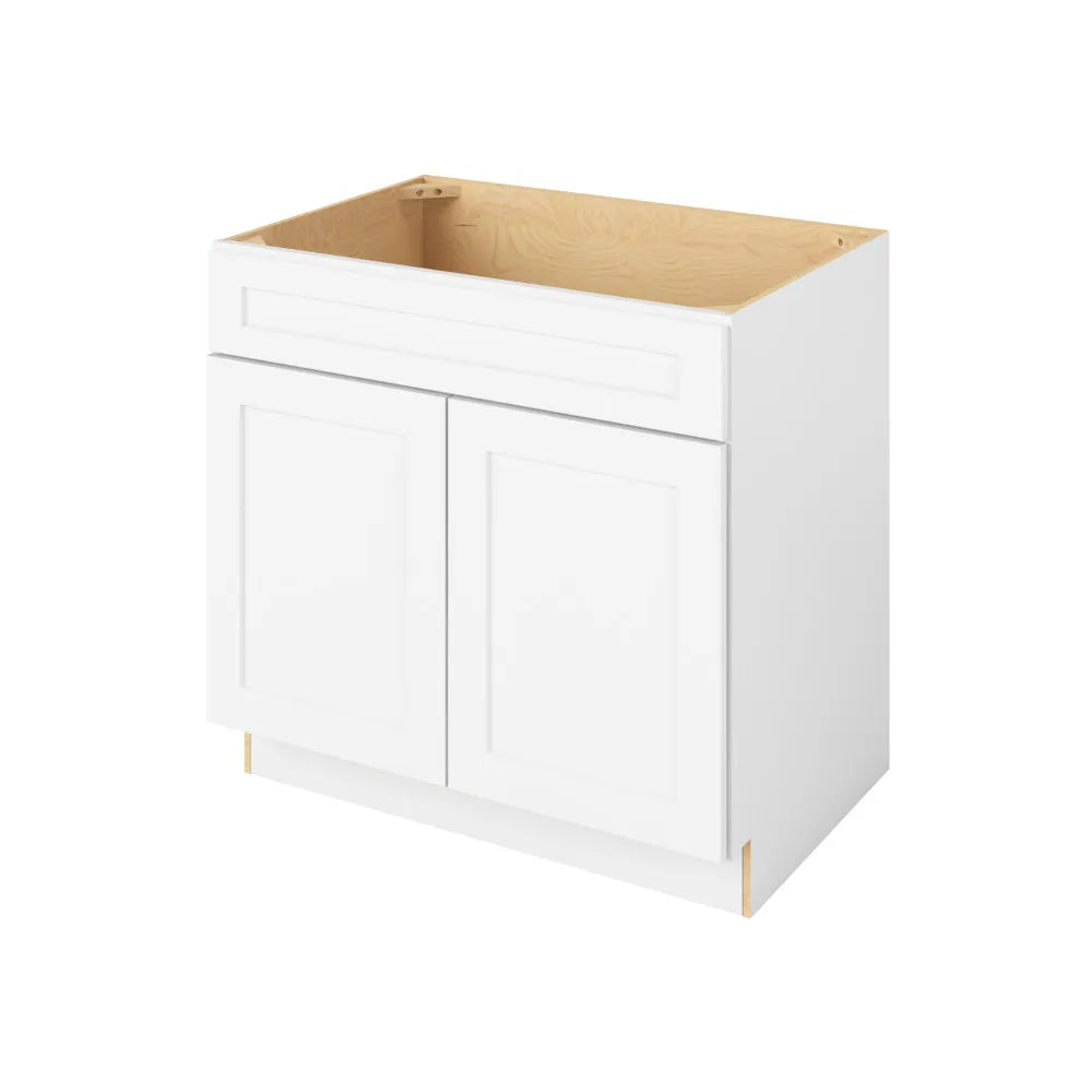Hardware Resources: 36" Sink Base 2 Doors-1 False Front - Polar White