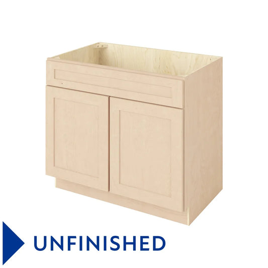 Hardware Resources: 39" Sink Base 2 Doors-1 False Front - Unfinished