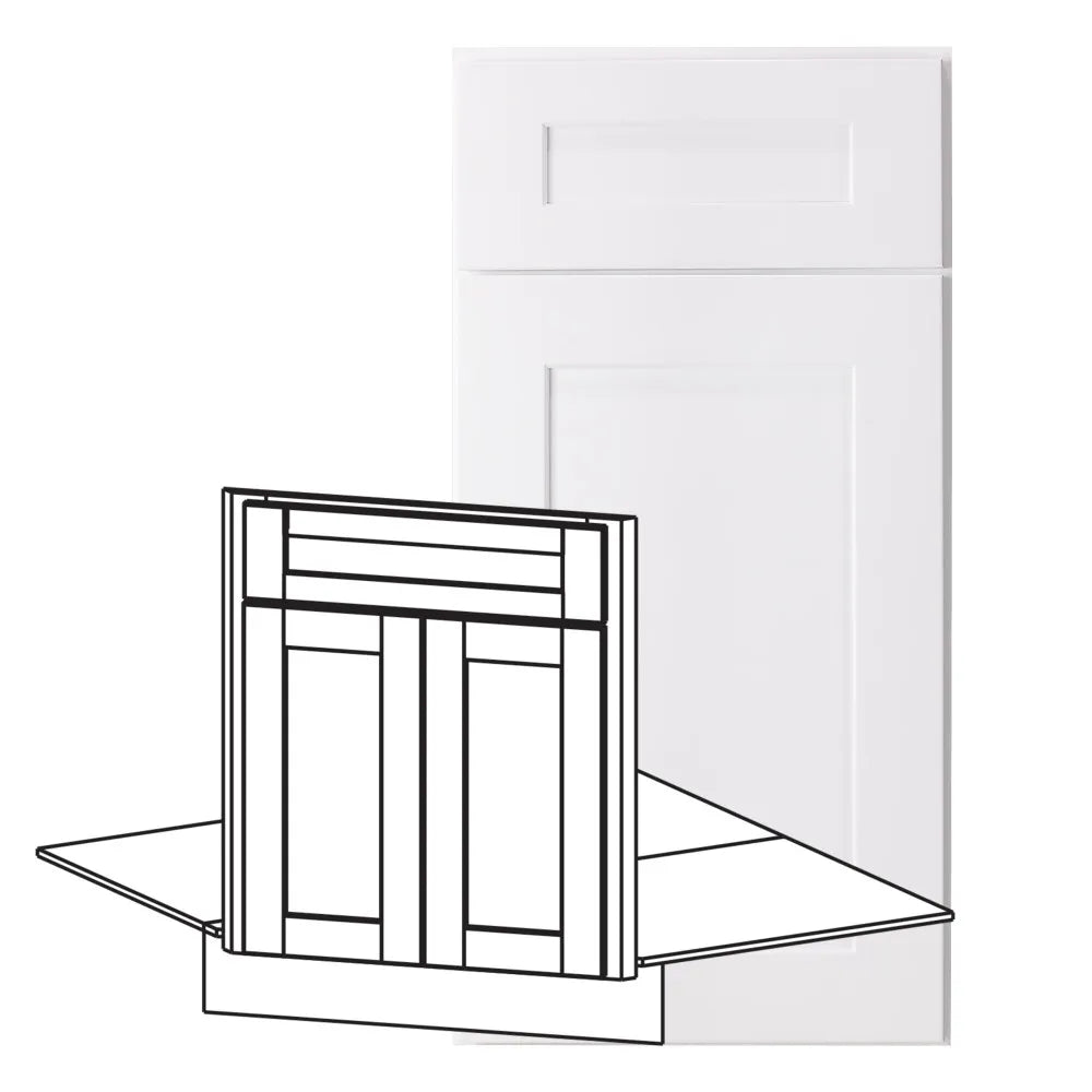 Hardware Resources: 26-1/2" Sink Front Corner Diagonal 2 Doors-1 False Front - Polar White