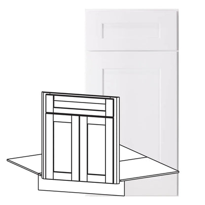 Hardware Resources: 26-1/2" Sink Front Corner Diagonal 2 Doors-1 False Front - Polar White