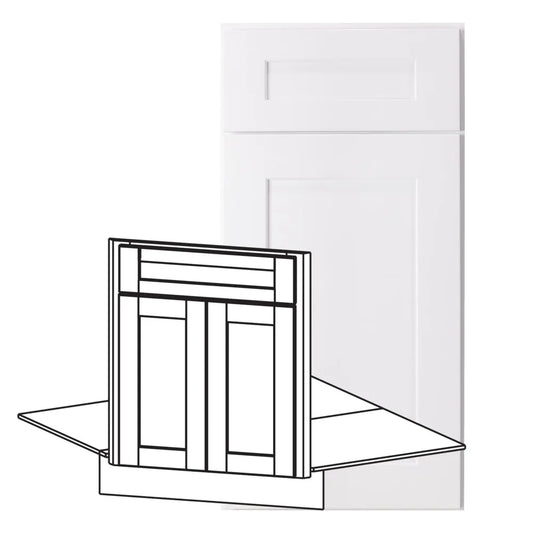 Hardware Resources: 26-1/2" Sink Front Corner Diagonal 2 Doors-1 False Front - Polar White