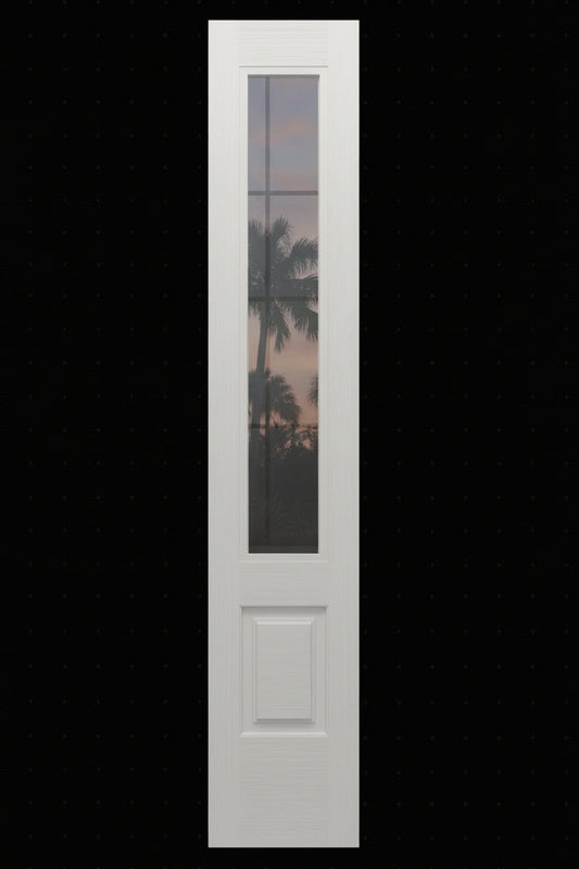 SLAB: Nova-90 Fiberglass Smooth 3/4-lite direct glazed Clear Low-E clear Non-Impact glass DRS1EL/DRS1EL80 (unfinished)