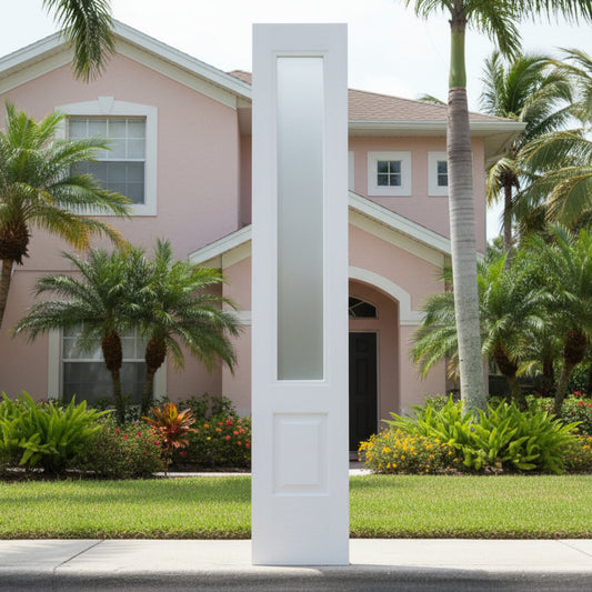 SLAB: Nova-90 Sidelite Fiberglass Smooth 1-lite 3/4-lite over 1-Panel direct glazed Translucent Low-E glass non-Impact (unfinished)