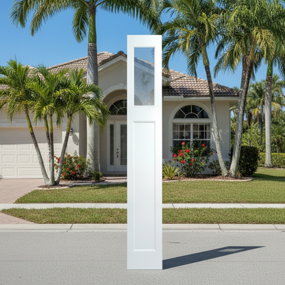 SLAB: Fiberglass Smooth Sidelite 1-Lite Craftsman Direct Glaze over 1-Panel Shaker SLS3C/SLS3C80 (unfinished)