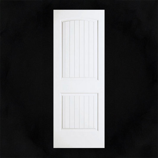 Slab:SanteFe 2-Panel Squaretop Planked Raised Smooth Solid Core Slab 1 3/4" 20min Fire Rated