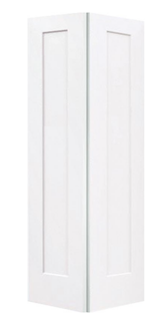 BiFold:Madison Primed Molded Smooth 1-Panel Hollow Core Bifold Door w/Hardware