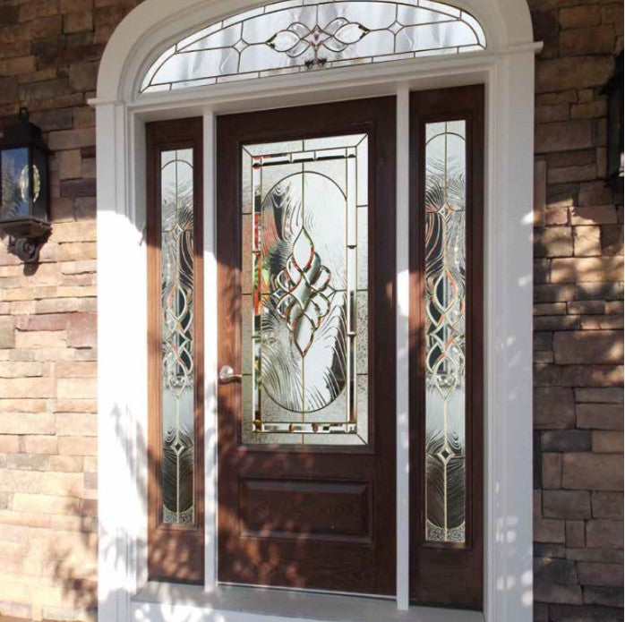 Door Glass Insert: Brigandine Decorative Glass Black Caming Impact Rated