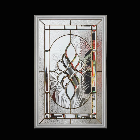 Door Glass Insert: Brigandine Decorative Glass Black Caming Non Impact
