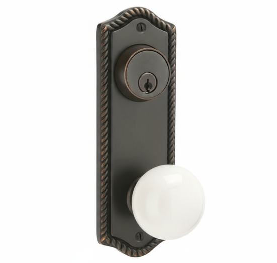 Emtek 7090 Passage Single Keyed Sideplate Lockset Rope 3-5/8