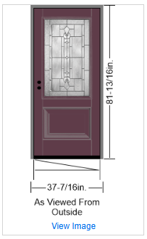 Pre-Hung Fiberglass Classic Craft Mahogany w/ Lucerna Glass and Black Nickel Caming ThermaTru Unfinished Jamb