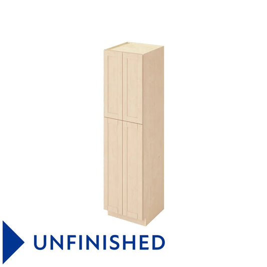 Hardware Resources: 24" x 90" Utility Pantry, 4 Doors, 8 Shelves - Unfinished