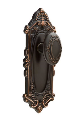 Emtek 8103 Passage, Sideplate Locksets Victoria Non-Keyed 7-3/4", Porcelain Knob