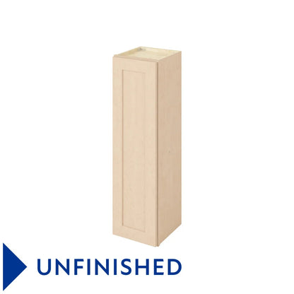 Hardware Resources: 12" x 42" Wall Cabinet, 1 Door, 3 Shelves - Unfinished