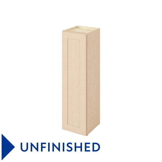Hardware Resources: 12" x 42" Wall Cabinet, 1 Door, 3 Shelves - Unfinished