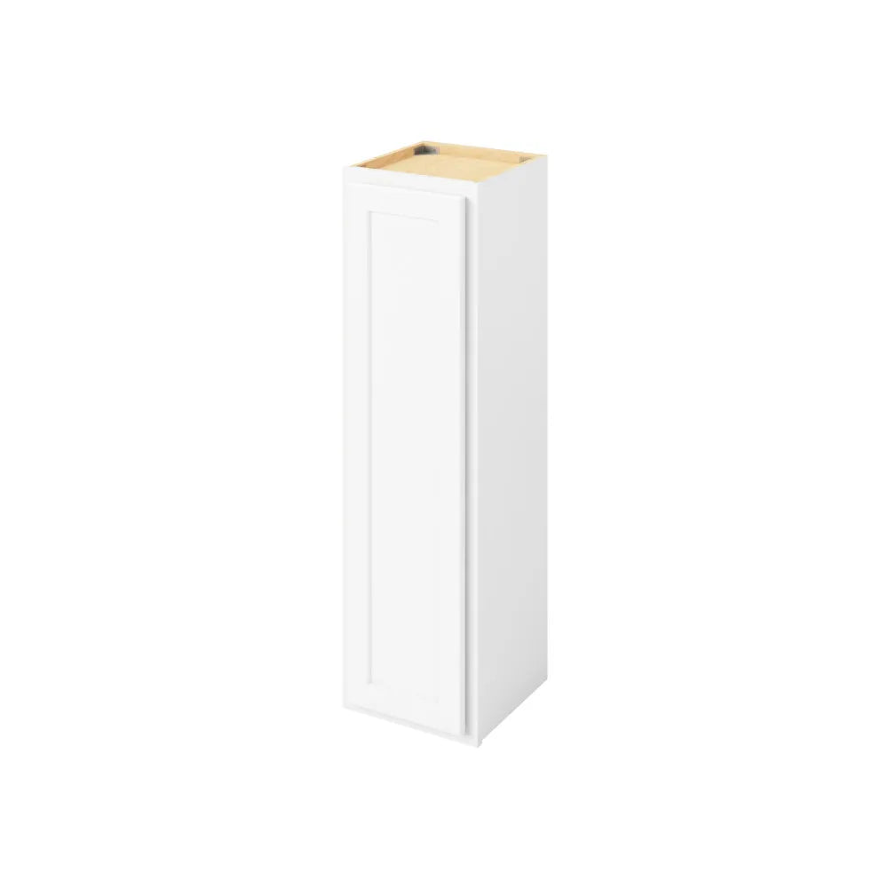 Hardware Resources: 12" x 42" Wall Cabinet, 1 Door, 3 Shelves - Polar White