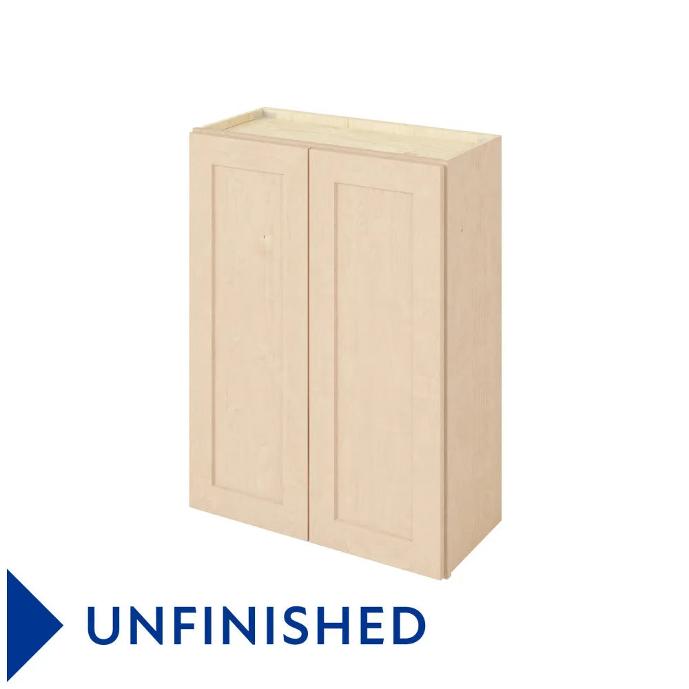 Hardware Resources: 27" x 36" Wall Cabinet, 2 Doors, 2 Shelves - Unfinished