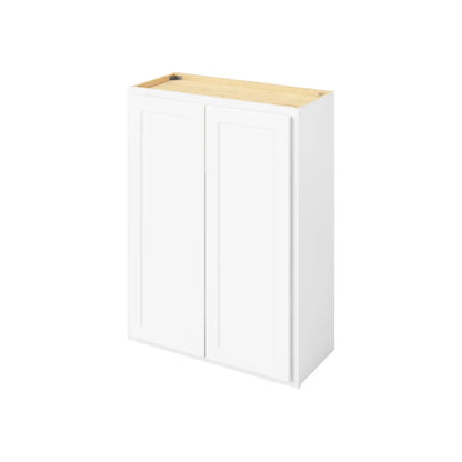 Hardware Resources: 27" x 36" Wall Cabinet, 2 Doors, 2 Shelves - Polar White