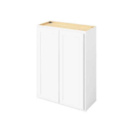 Hardware Resources: 27" x 36" Wall Cabinet, 2 Doors, 2 Shelves - Polar White