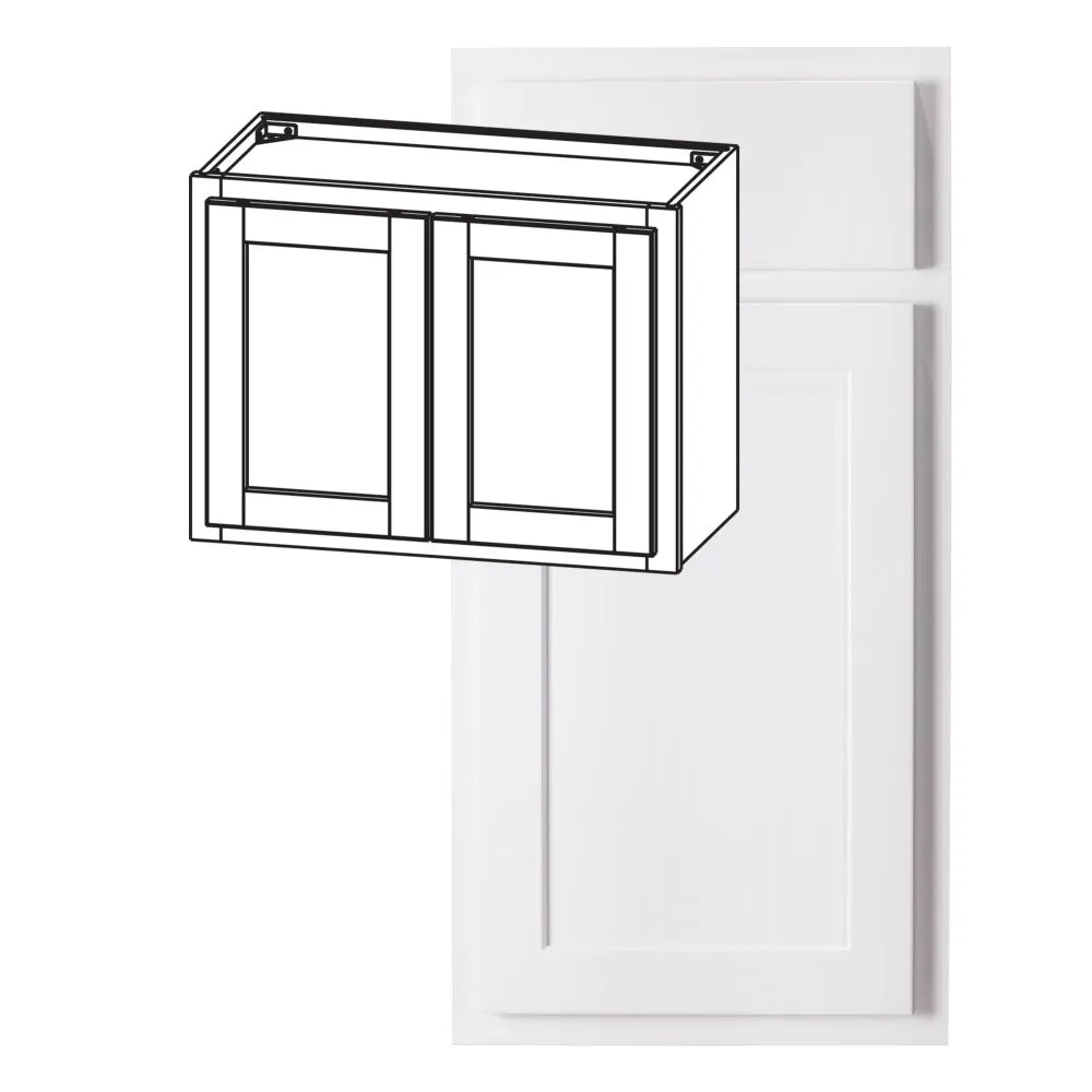 Hardware Resources: 30" x 18" Wall Cabinet, 2 Doors - Polar White