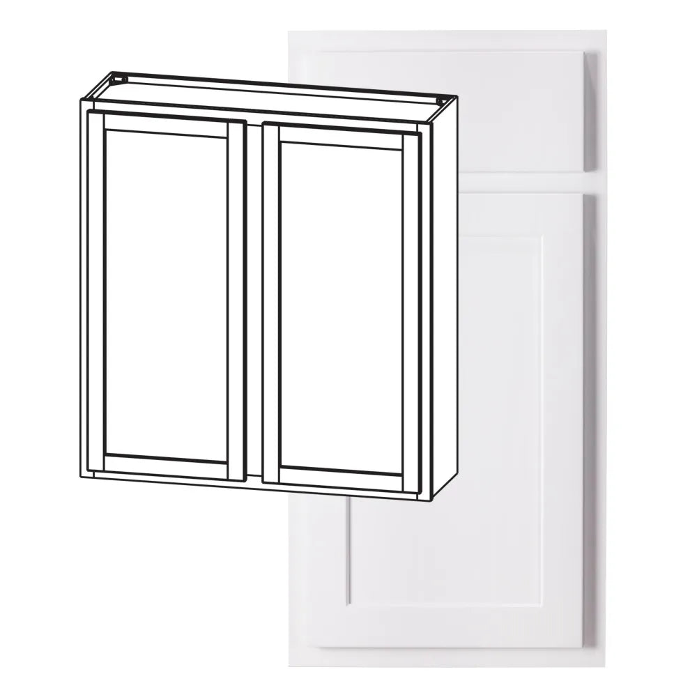 Hardware Resources: 30" x 42" Wall Cabinet, 2 Doors, 3 Shelves - Polar White