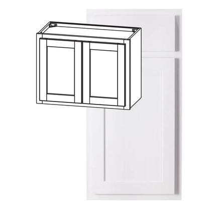 Hardware Resources: 33" x 18" Wall Cabinet, 2 Doors - Polar White