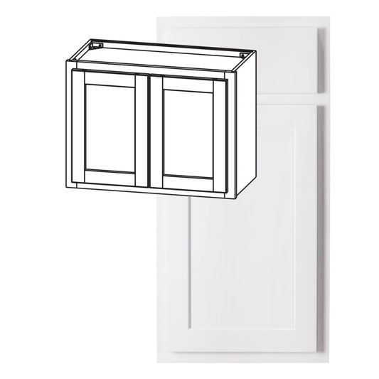 Hardware Resources: 33" x 18" Wall Cabinet, 2 Doors - Polar White