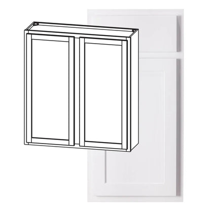 Hardware Resources: 36" x 18" x 24" Deep Wall Cabinet, 2 Doors - Polar White