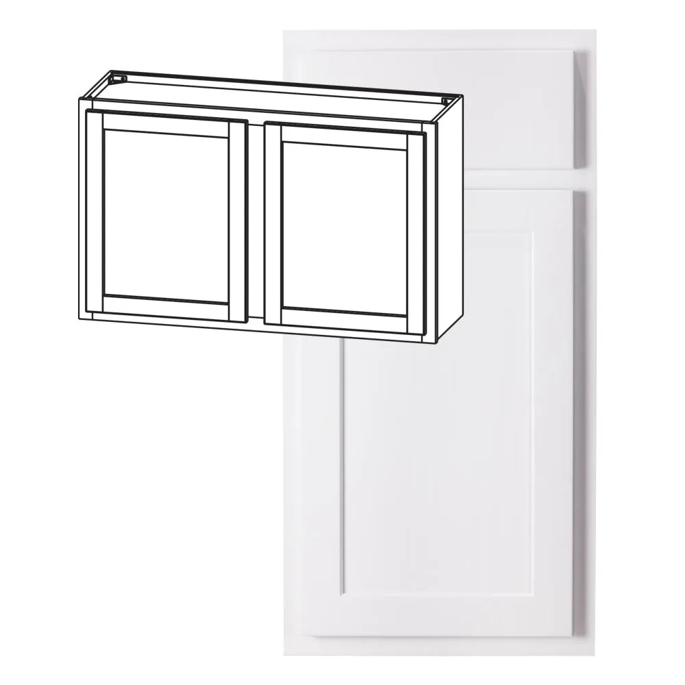 Hardware Resources: 36" x 24" Wall Cabinet, 2 Doors, 1 Shelf - Polar White