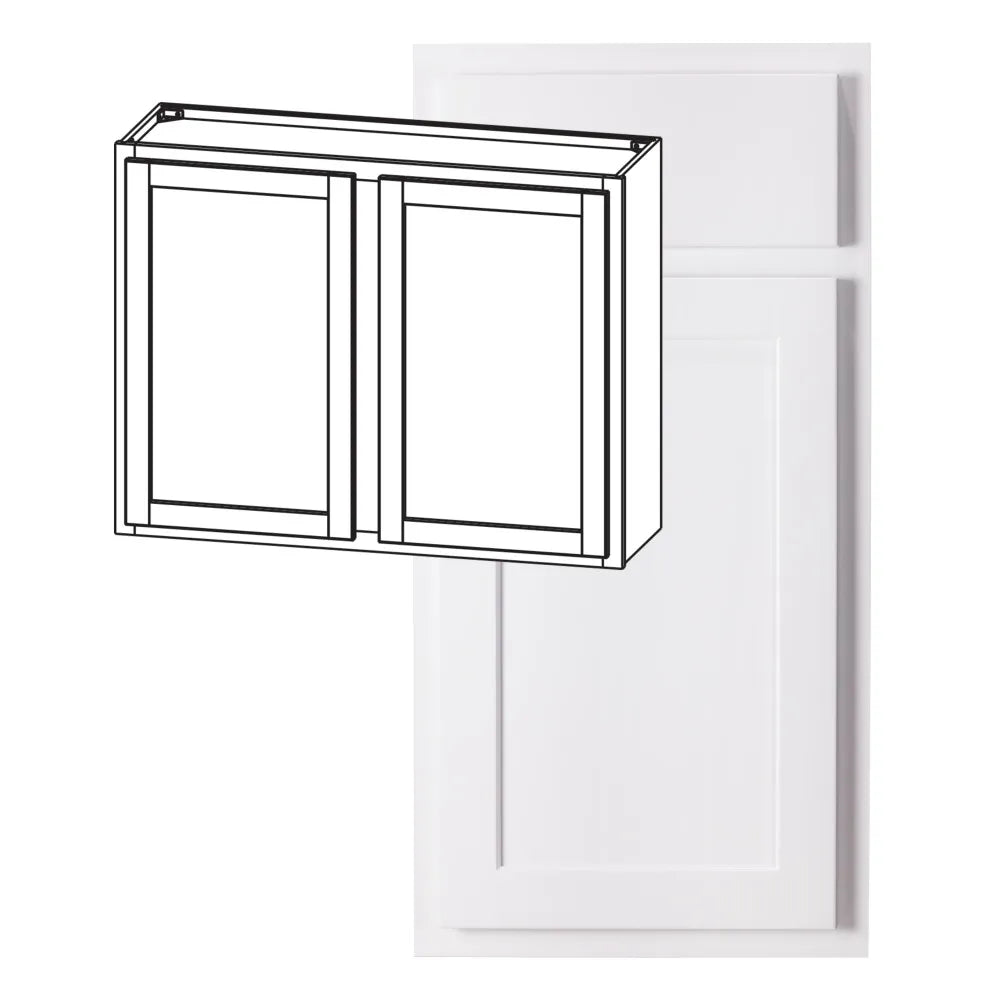 Hardware Resources: 36" x 30" Wall Cabinet, 2 Doors, 2 Shelves - Polar White