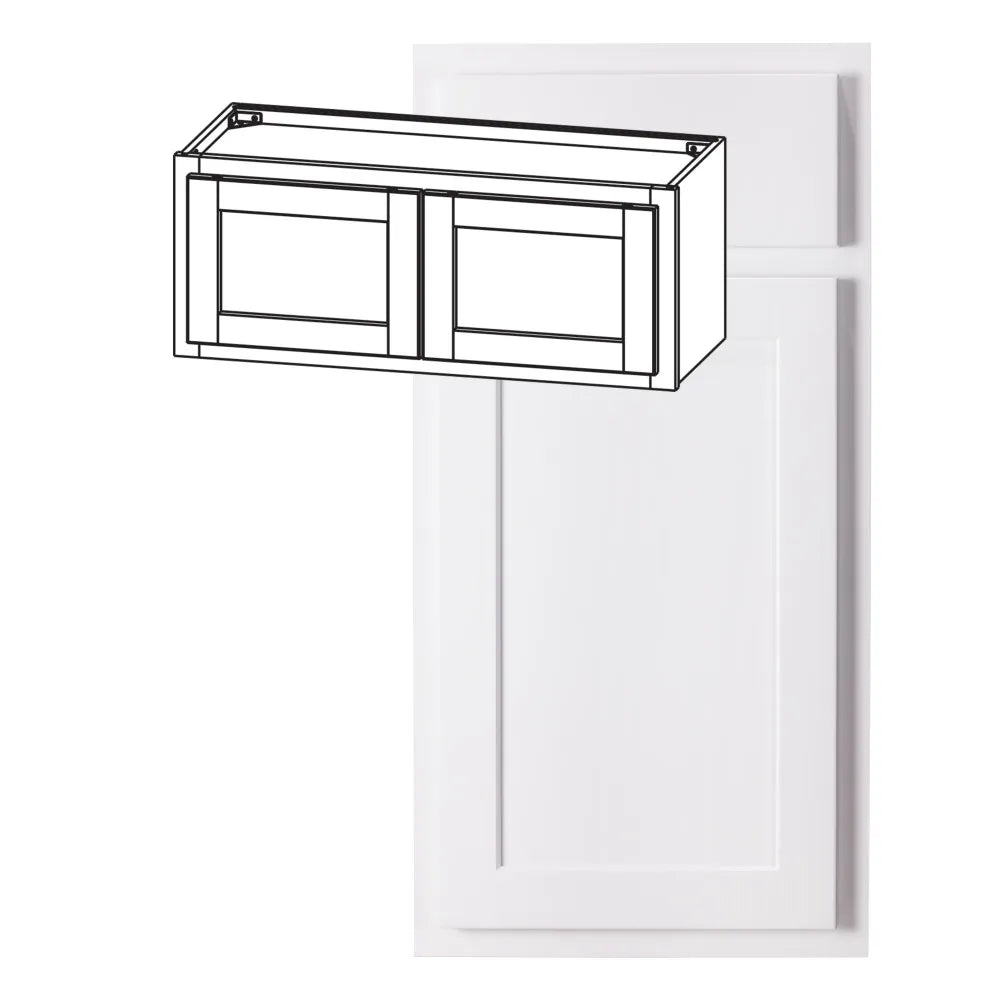 Hardware Resources: 39" x 12" Wall Cabinet, 2 Doors - Polar White
