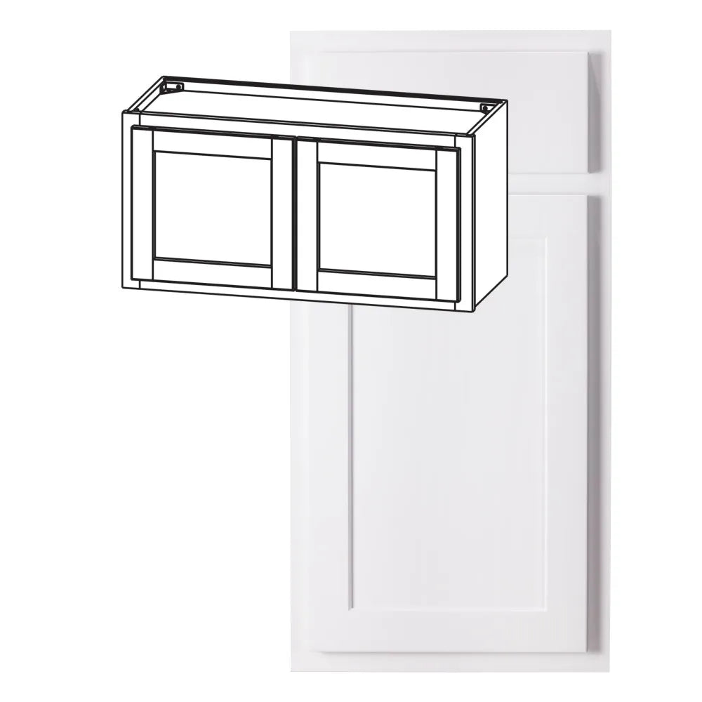 Hardware Resources: 39" x 15" Wall Cabinet, 2 Doors - Polar White