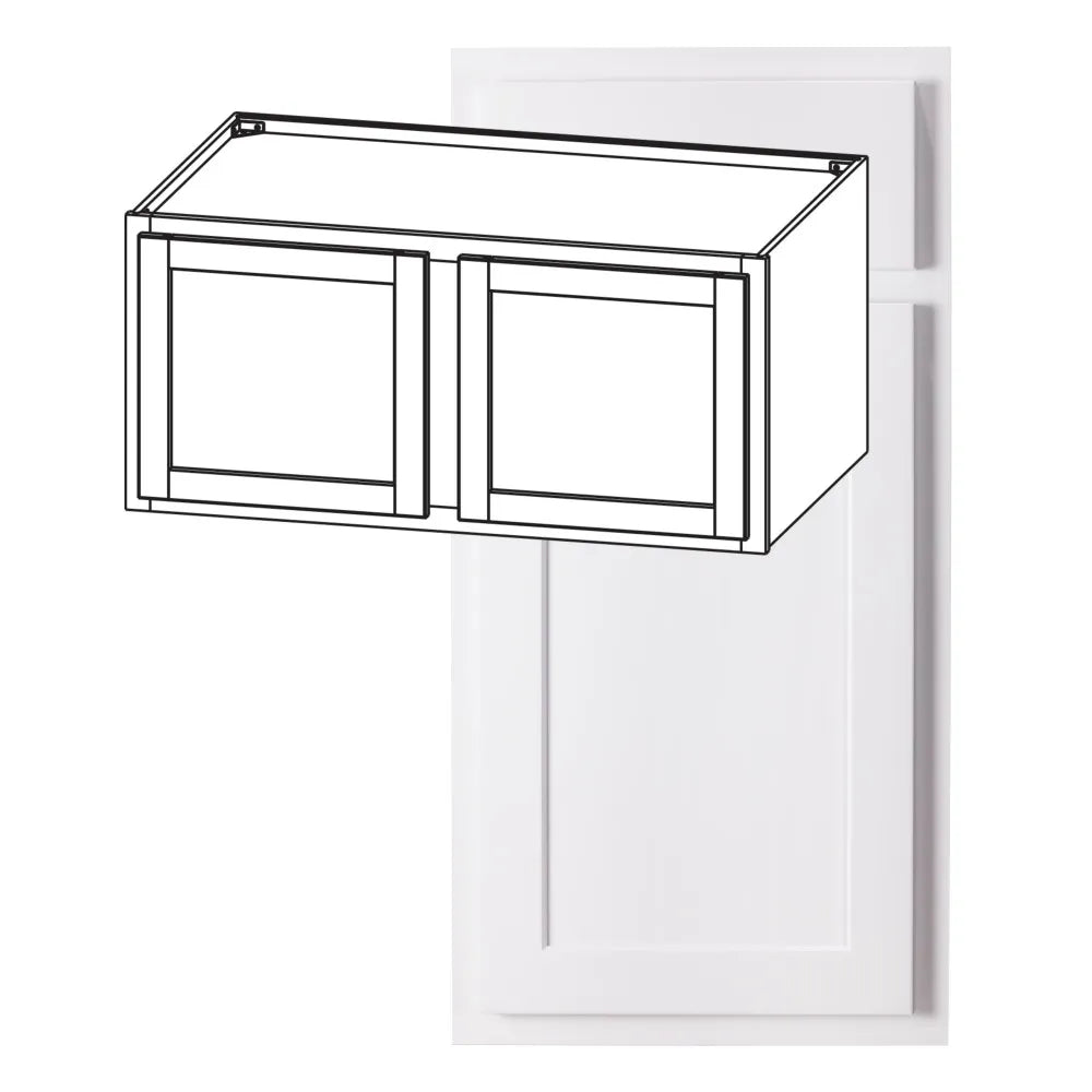 Hardware Resources: 39" x 18" x 24" Deep Wall Cabinet, 2 Doors - Polar White