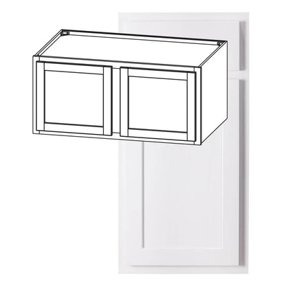 Hardware Resources: 39" x 18" x 24" Deep Wall Cabinet, 2 Doors - Polar White