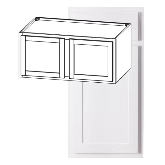 Hardware Resources: 39" x 18" x 24" Deep Wall Cabinet, 2 Doors - Polar White