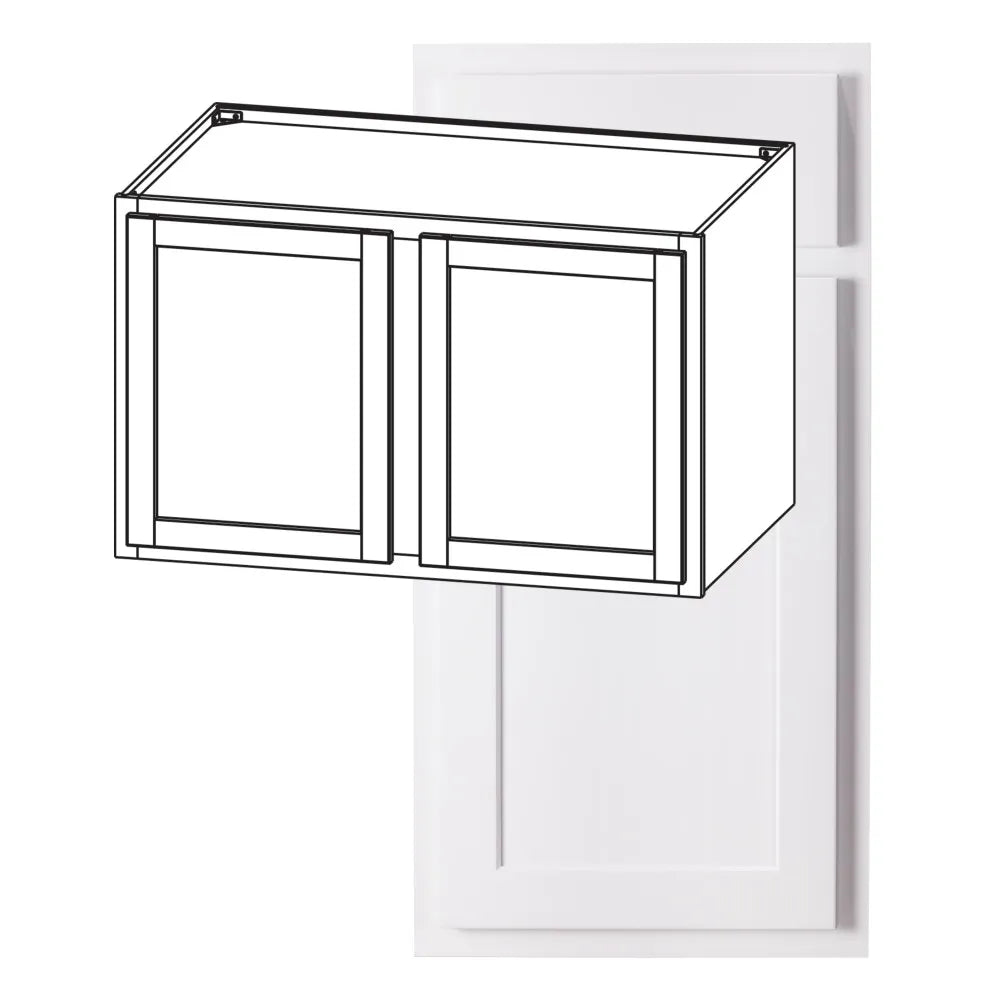 Hardware Resources: 39" x 24" x 24" Deep Wall Cabinet, 2 Doors, 1 Shelf - Polar White