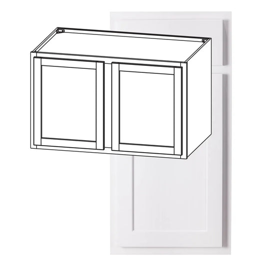 Hardware Resources: 39" x 24" x 24" Deep Wall Cabinet, 2 Doors, 1 Shelf - Polar White