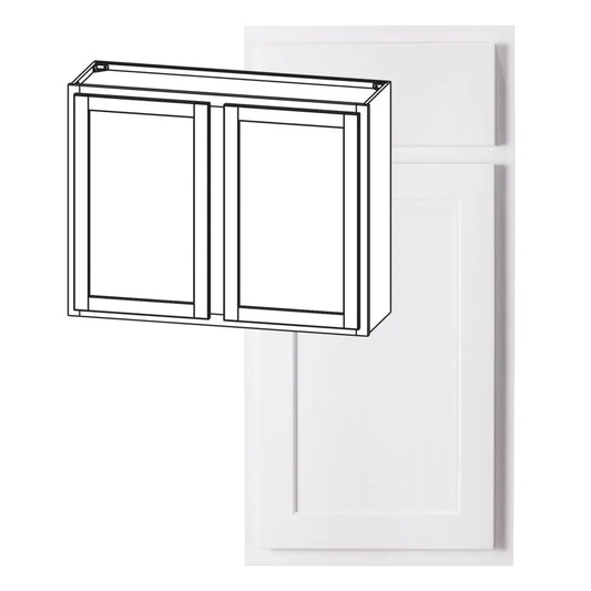Hardware Resources: 42" x 30" Wall Cabinet, 2 Doors, 2 Shelves - Polar White