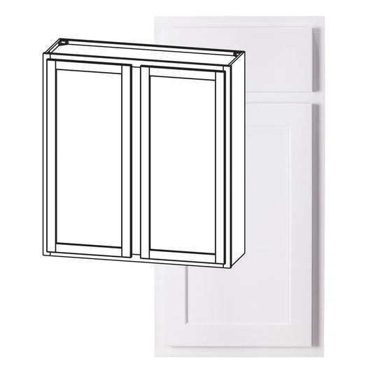 Hardware Resources: 42" x 42" Wall Cabinet, 2 Doors, 3 Shelves - Polar White
