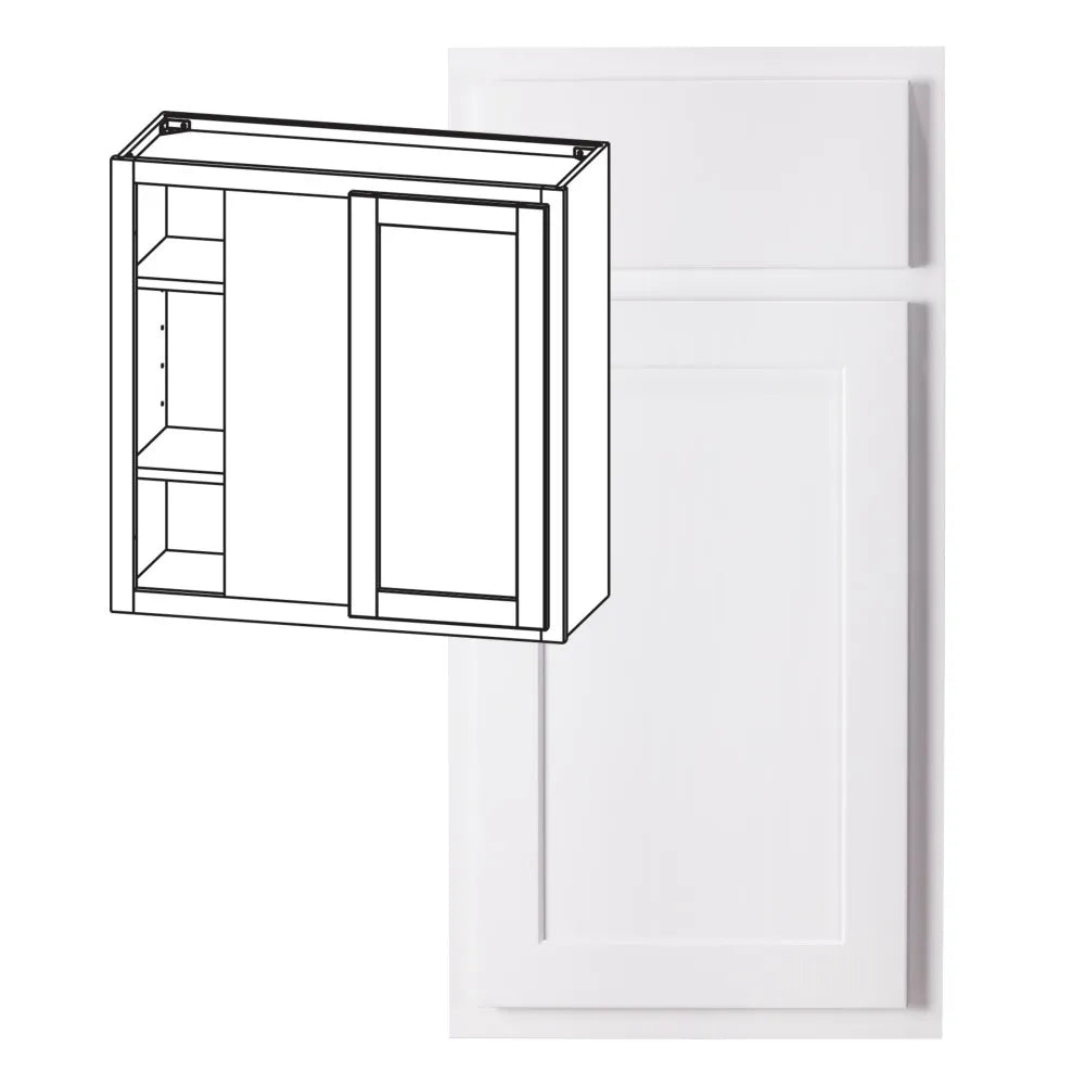 Hardware Resources: 30" x 30" Universal Blind Wall Cabinet, 1 Door, 2 Shelves - Polar White
