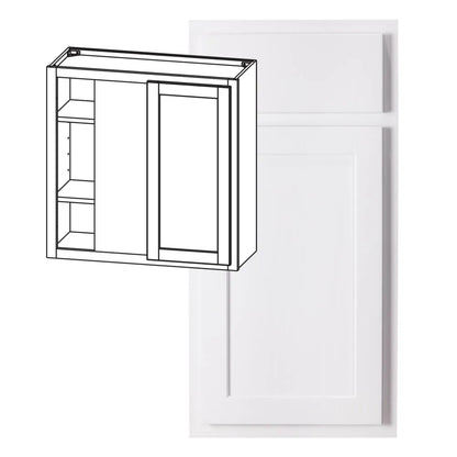 Hardware Resources: 30" x 30" Universal Blind Wall Cabinet, 1 Door, 2 Shelves - Polar White