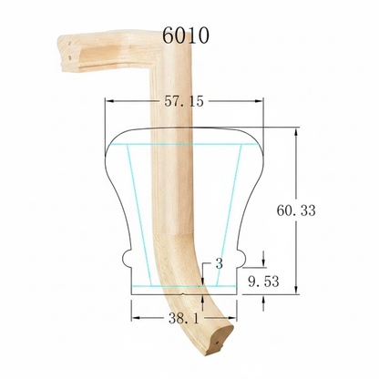 C-7081 Traditional Series Fittings Gooseneck - LH 2 Riser with Cap *Fits C-6010 Rail
