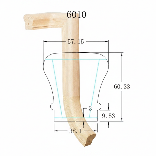 C-7081 Traditional Series Fittings Gooseneck - LH 2 Riser with Cap *Fits C-6010 Rail