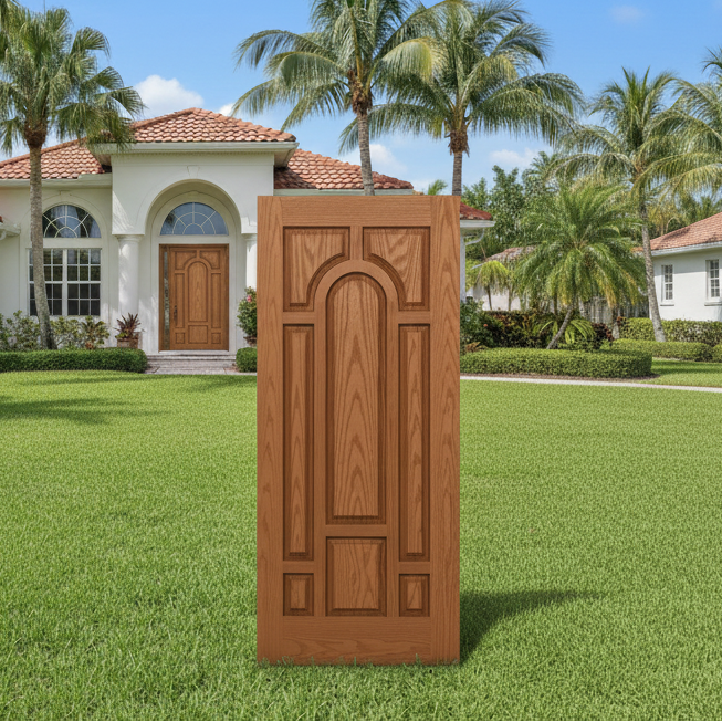 SLAB: Fiberglass Oak WG Texture 8-Panel Arch DRG80/DRG8080 (unfinished)